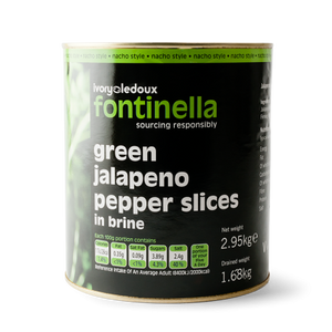 Fontinella Sliced Green Jalapenos 3kg Fontinella Sliced Green Jalapenos 3kg