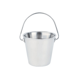 Mini Stainless Steel Pail 3" for serving chips, sides, sauces or snacks. Durable, food-safe and ideal for casual dining or food presentation. Mini Stainless Steel Pail 3" for serving chips, sides, sauces or snacks. Durable, food-safe and ideal for casual dining or food presentation.