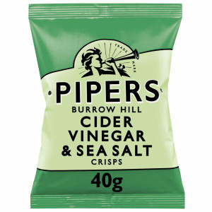 PIPERS BURROW HILL CIDER VINEGAR & SEA SALT CRISPS 24 x 40g PIPERS BURROW HILL CIDER VINEGAR & SEA SALT CRISPS 24 x 40g
