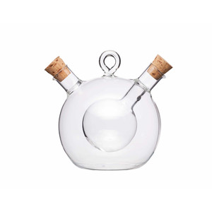 KitchenCraft World of Flavours Italian Round Dual Oil and Vinegar Bottle KitchenCraft World of Flavours Italian Round Dual Oil and Vinegar Bottle