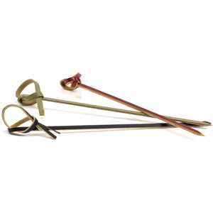 Black Looped Bamboo Skewers 9cm x 100pcs perfect for appetisers canapés and finger food. Black Looped Bamboo Skewers 9cm x 100pcs perfect for appetisers canapés and finger food.