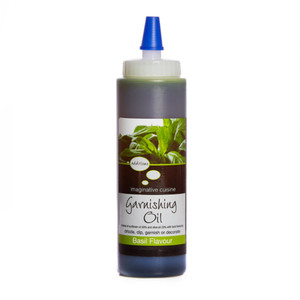Basil Garnishing Oil 200ml for drizzling and finishing dishes. Adds fresh basil flavour and vibrant colour to pasta, seafood and Mediterranean cooking.