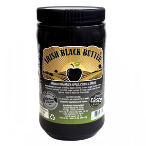 Irish Black Butter is a rich and gently spiced preserve made with EU PGI-status Armagh Bramley Apples, Armagh cider, treacle, and a unique blend of warm spices. Handmade in Northern Ireland using traditional methods. Irish Black Butter is a rich and gently spiced preserve made with EU PGI-status Armagh Bramley Apples, Armagh cider, treacle, and a unique blend of warm spices. Handmade in Northern Ireland using traditional methods.