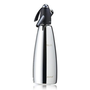 Mosa Stainless Steel Soda Siphon 1L for making fresh sparkling water at home. Ideal for cocktails, soft drinks and everyday soda with fine bubbles.