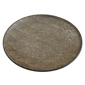 Earth Nami-Mon Plate 25.5cm stoneware plate ideal for mains, starters and shared dining with a natural, Japanese inspired finish.