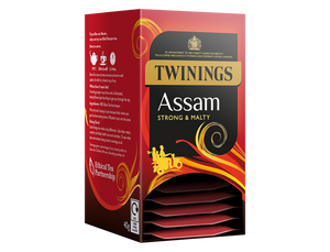Twinings Assam Tea Envelopes x 20 deliver a rich, malty black tea with individually wrapped bags, ideal for a strong everyday brew.