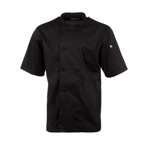 Shop Chefs Works Montreal Unisex Chef Jacket Black S, a smart, lightweight professional chef jacket ideal for kitchens, catering and home cooks.