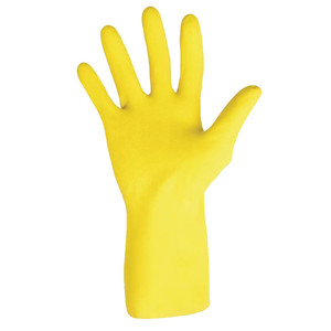 MAPA Vital 124 liquid-proof small yellow gloves with grip and comfort. Ideal for cleaning, washing up, and hygienic kitchen tasks.