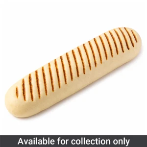 Delifrance frozen plain white paninis 55 x 105g. Part-baked, quick to grill, ideal for fresh hot sandwiches with a soft centre and crisp finish.