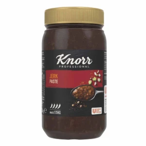 Buy Knorr Professional Jerk Paste 1.15kg for authentic Caribbean flavour. A ready-to-use jerk seasoning paste ideal for marinades, glazes and sauces.