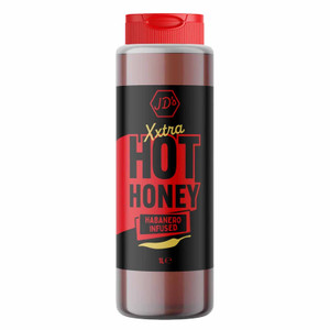 Buy JD's Xxtra Hot Honey 1L online at i4C. Fiery habanero-infused honey for pizza, barbecue, tacos, fried chicken and grilled meats.