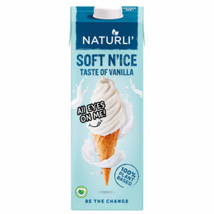 Naturli Vegan Ice Cream Base 1L. A ready-to-use plant-based ice cream base for creating smooth, creamy vegan ice cream and frozen desserts.
