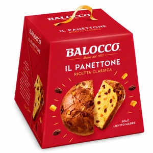 Balocco Classic Panettone 1kg is a traditional Italian Christmas cake with raisins, candied orange peel and a soft, buttery crumb. Available at i4C.