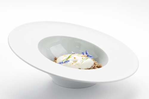 Porcelain Summum Slanted Deep Tasting Plate