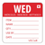 Hygiplas Dissolvable Food Rotation Labels Wednesday x 500 are 2 x 2 inch labels for clear food rotation, stock control and reusable food containers.