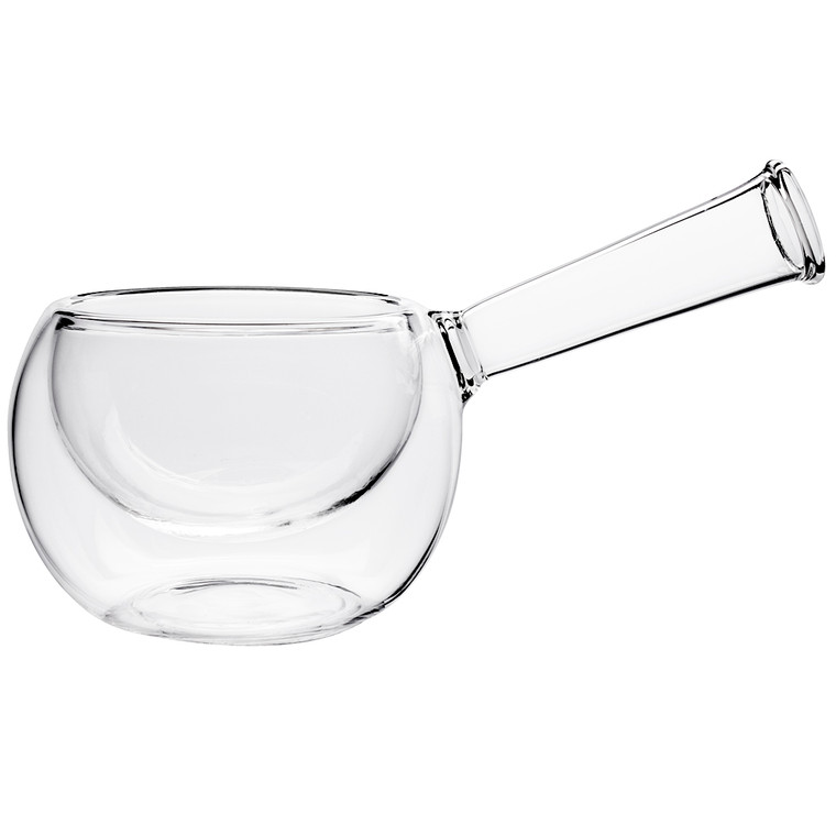 Pordamsa Cryo Bowl 75ml glass serving bowl with double chamber design for dry ice or smoke ideal for desserts appetisers and fine dining presentations.