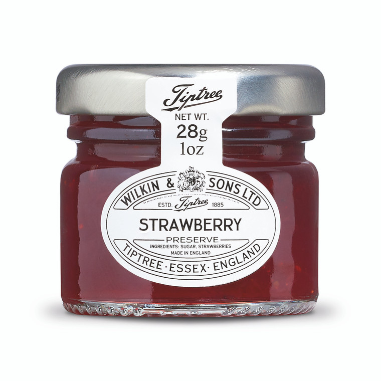 Tiptree Strawberry Jam Mini Jar 28g x 72 with sweet British strawberries. Perfect for hotels, catering, breakfast buffets and afternoon tea. Tiptree Strawberry Jam Mini Jar 28g x 72 with sweet British strawberries. Perfect for hotels, catering, breakfast buffets and afternoon tea.