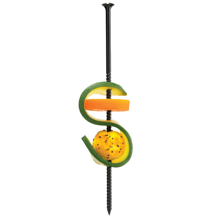 Serve kebabs, appetisers, and cocktails with Black Screw Skewers 15cm x 100pcs. Food-safe plastic skewers designed for secure, stylish, and professional presentation.