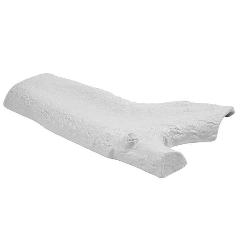 Pordamsa Arbre Matte Tray 35cm white porcelain with organic tree branch design, perfect for appetisers, desserts, cheese or decorative serving.
