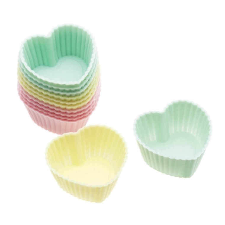Shop KitchenCraft Sweetly Does It Mini Silicone Heart Cases. A reusable set of 12 silicone moulds for cupcakes, muffins and savoury treats. Dishwasher safe.