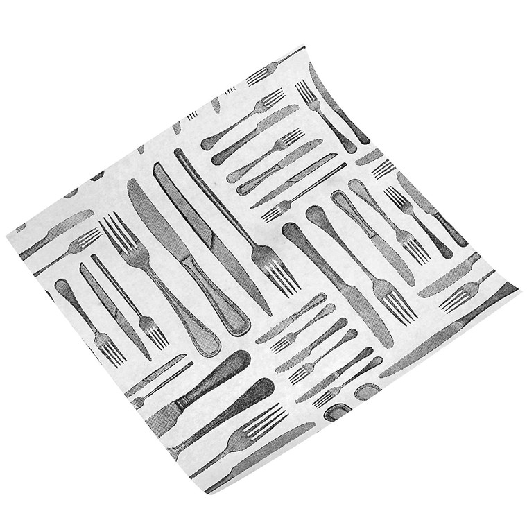 Buy Cutlery Greaseproof Paper 15cm. Bulk pack of 500 grease-resistant sheets, perfect for fries, burgers, and snacks in restaurants, cafes, and takeaways.