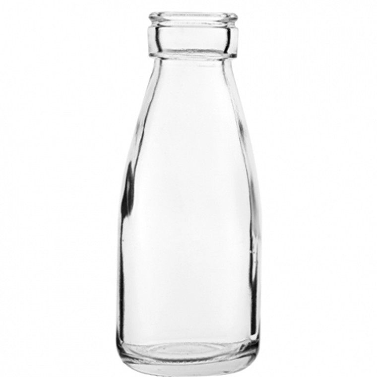 Buy Juice Bottle 7oz. Durable small glass bottle for sauces, oils, cocktails, juices, and milk service. Perfect for chefs, restaurants, and home entertaining.