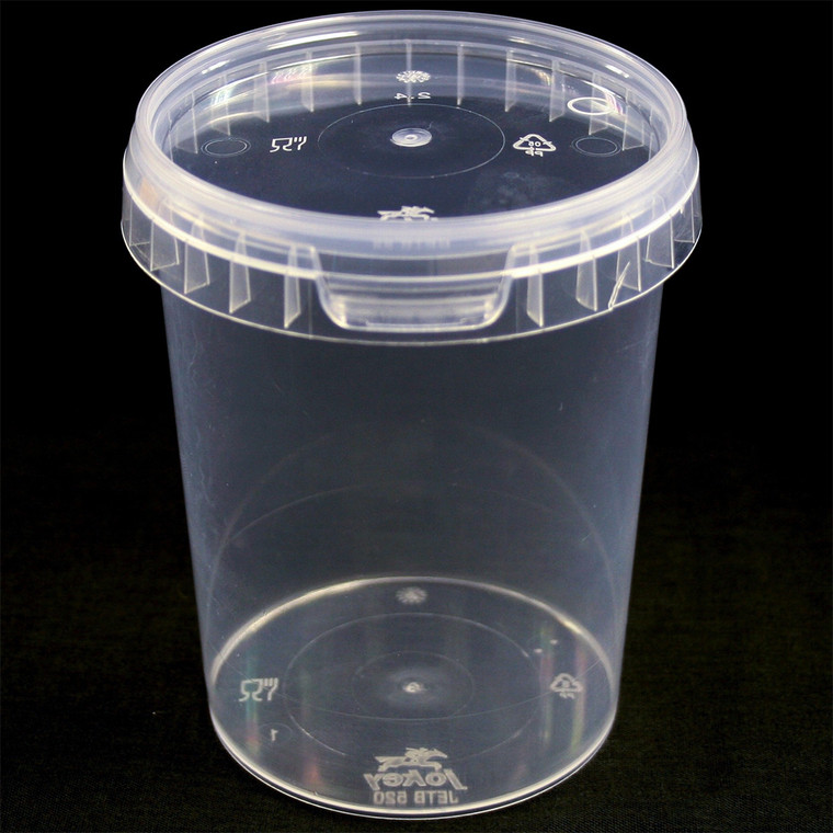 1L Clear Pot and Lid. Durable food safe polypropylene storage container with tamper evident lid. Ideal for catering, takeaway and kitchen meal prep.
