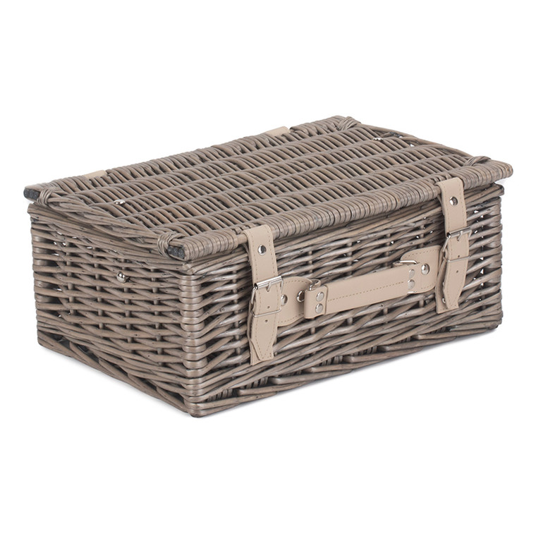 18" Antique Wash Hamper. Medium willow basket with antique wash finish, buckle straps, and handle. Perfect for picnics, gifting, or stylish storage. 18" Antique Wash Hamper. Medium willow basket with antique wash finish, buckle straps, and handle. Perfect for picnics, gifting, or stylish storage.