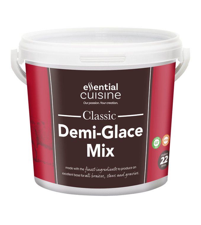Buy Essential Cuisine Classic Demi-Glace Mix 1.5kg. Premium base for sauces, stews, and gravies. Easy to use, freeze-thaw stable, and yields up to 22 litres. Buy Essential Cuisine Classic Demi-Glace Mix 1.5kg. Premium base for sauces, stews, and gravies. Easy to use, freeze-thaw stable, and yields up to 22 litres.