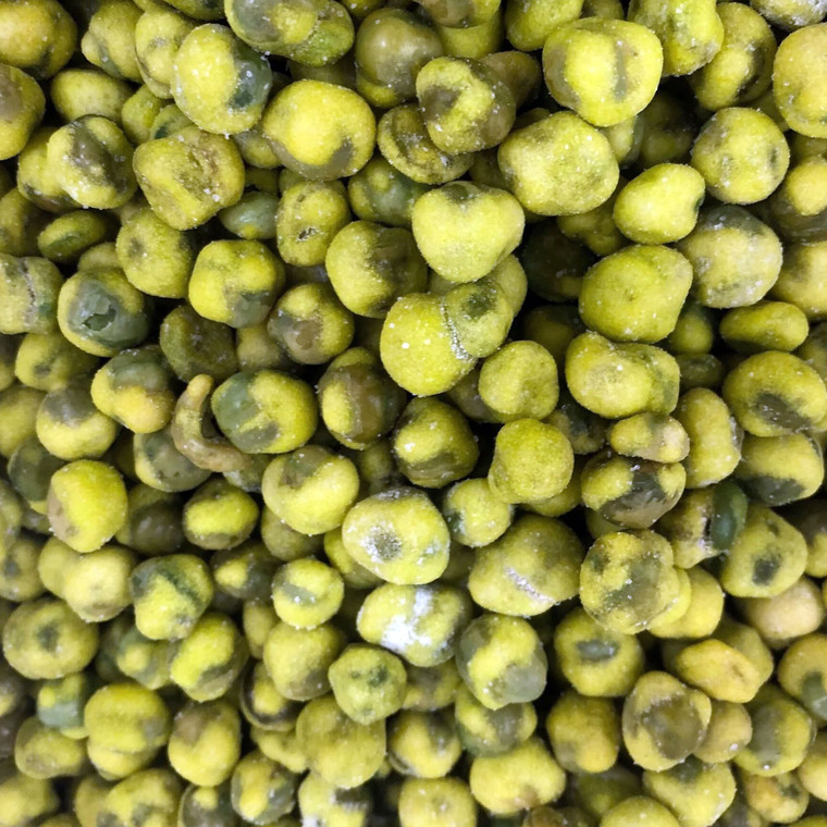 Buy Wasabi Peas 1kg. Crunchy roasted peas coated in fiery wasabi seasoning. A bold, spicy snack perfect for sharing, parties and pairing with drinks.