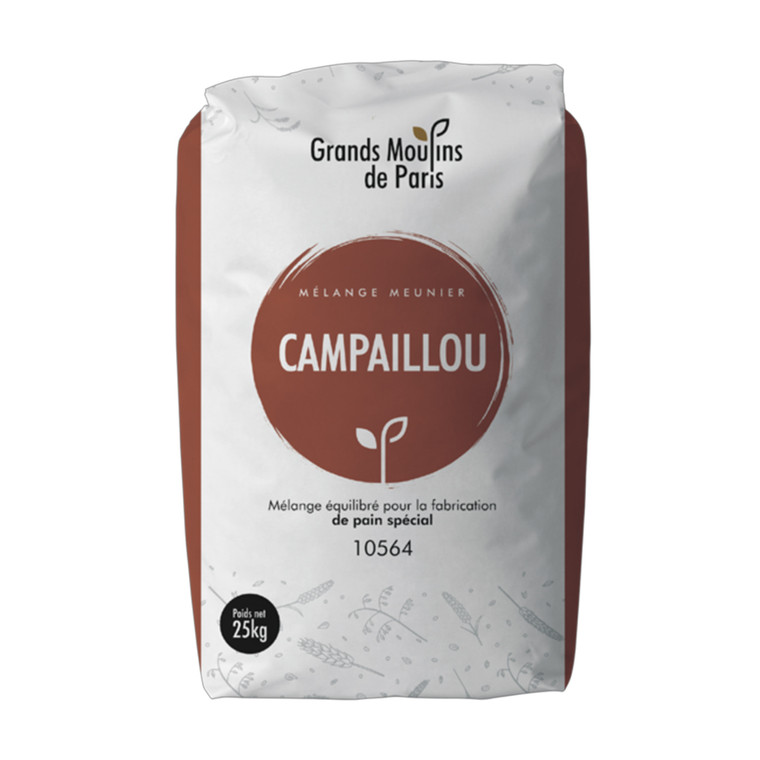 Buy Moul-Bie Campaillou Flour 25kg. French wheat and rye blend for rustic artisan breads with a golden crust, rich flavour, and moist, aromatic crumb.