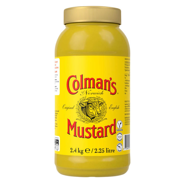Colman’s English Mustard 2.25L delivers bold, tangy flavour. Perfect for sandwiches, sauces, marinades, and dressings, in a convenient large-size container.