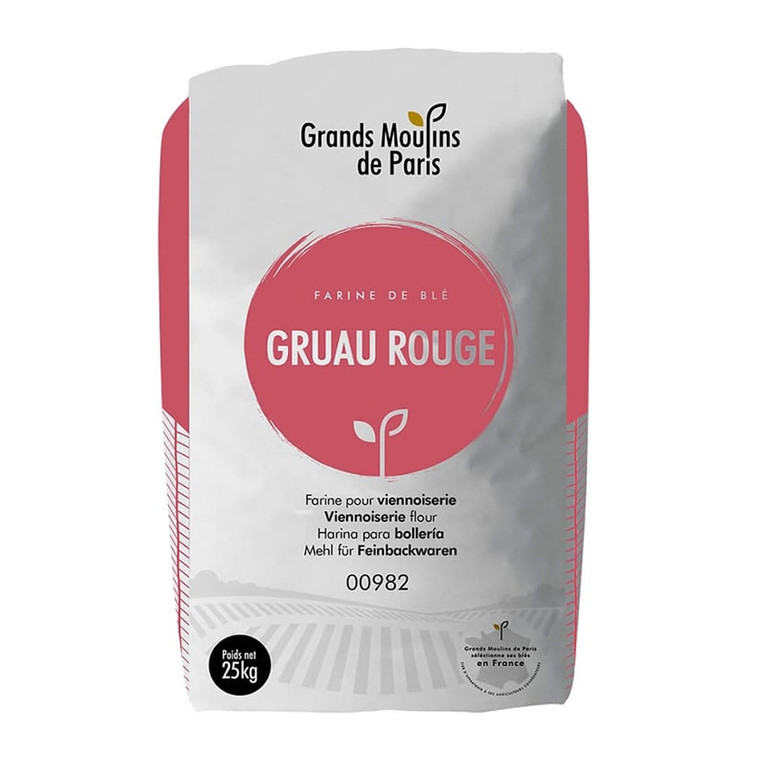 Moul-Bie Gruau Rouge T45 Viennoiserie Flour 25kg offers premium quality for croissants, brioche, and pastries with light, airy texture and consistent rise.