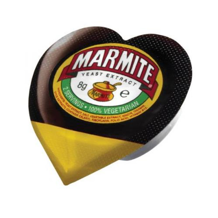 Marmite Portions 100 x 8g. Individual servings of the classic savoury spread. Perfect for toast, buffets, catering, hotels and on-the-go convenience. Marmite Portions 100 x 8g. Individual servings of the classic savoury spread. Perfect for toast, buffets, catering, hotels and on-the-go convenience.