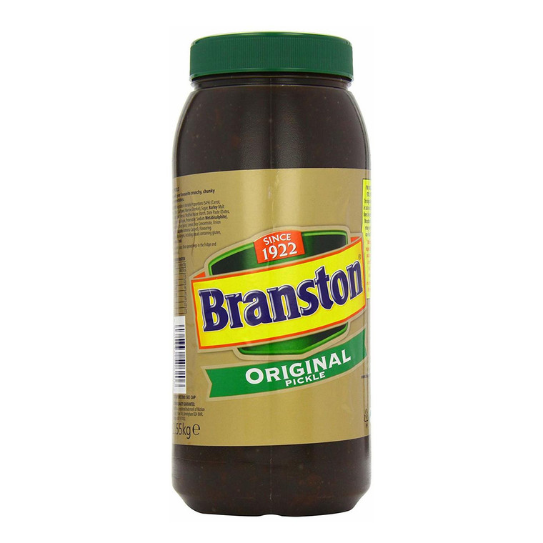 Branston Original Pickle 2.55kg. Chunky, tangy and sweet British pickle since 1922. Perfect for cheese, sandwiches, ploughman’s lunches and catering.