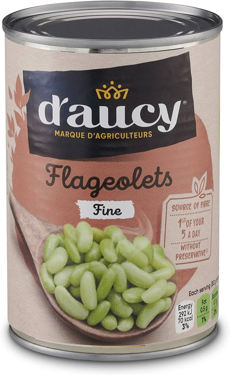 Buy D'aucy Extra Fine Flageolet Beans 400g. Tender, creamy French beans ready to use. Perfect with lamb, in stews, or salads.