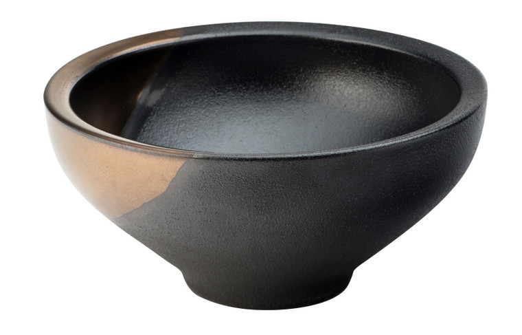 Hedonism Bowl 6.5 inch black and gold terracotta serving bowl for desserts, sides and small salads, with a stylish finish for everyday dining.