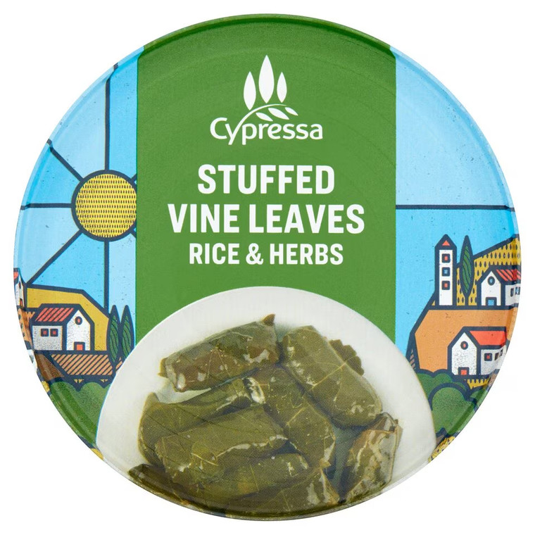 Cypressa Stuffed Vine Leaves With Rice and Herbs 280g are a ready to eat Mediterranean mezze, ideal for sharing boards, starters and light meals.