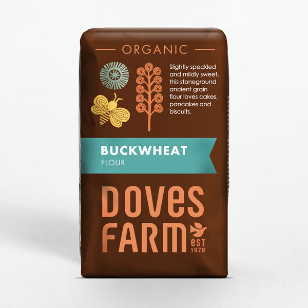Doves Farm Organic Wholemeal Buckwheat Flour 1kg. Gluten free nutty flour for pancakes, flatbreads, baking and sweet or savoury dishes.
