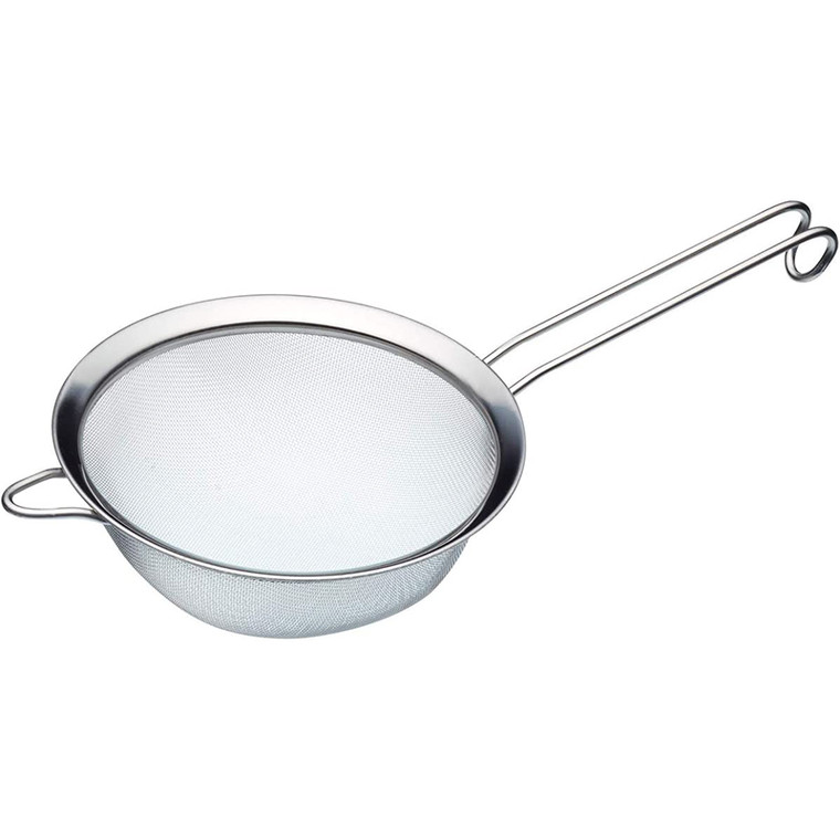 MasterClass 18cm Fine Mesh Sieve for sifting and straining. Durable stainless steel design for smooth, lump-free results every time.