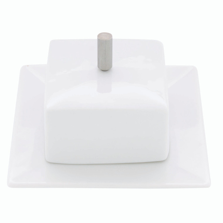 Shop the Pordamsa Degus Square Set. A modern porcelain serving dish with cloche lid, ideal for appetisers, tasting menus and fine dining at home.
