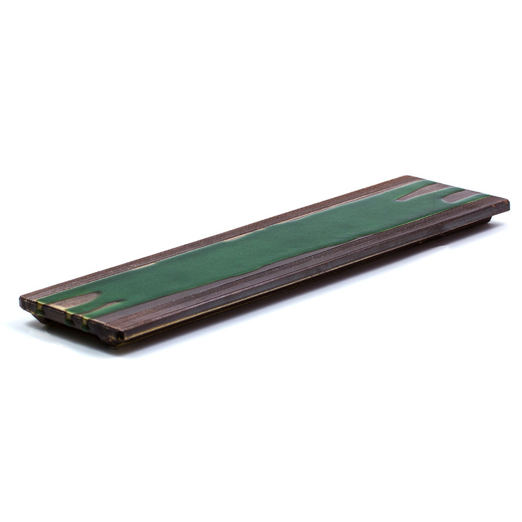 Shop the Bright Oribe Green Glaze Sushi Platter 47cm. A handcrafted porcelain platter for sushi, appetisers or desserts, dishwasher safe and beautifully glazed.