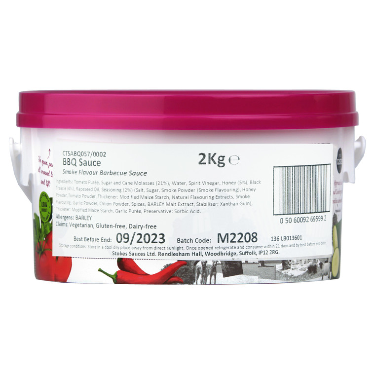 Stokes Original Smokey BBQ Sauce 2kg. Sweet, thick and smoky with honey and molasses. Perfect for ribs, burgers, Hunter's Chicken and barbecues.