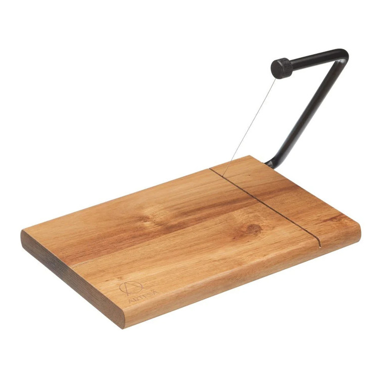 Buy the Artesà Traditional Cheese Slicer. Hand-finished acacia wood serving board with built-in wire slicer, perfect for cheeseboards, entertaining and gifting.