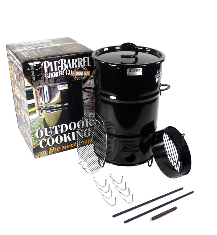 Buy the Pit Barrel Classic Cooker 18.5". A versatile charcoal smoker and grill with vertical hanging cooking for ribs, brisket, burgers, poultry and more.
