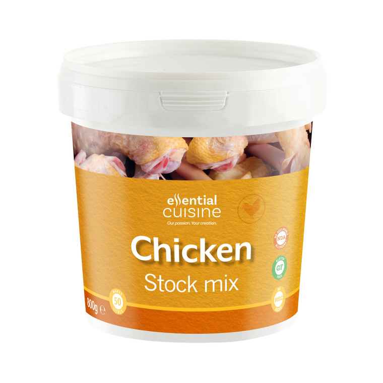 Buy Essential Cuisine Chicken Stock Mix 800g. Makes up to 50 litres of rich chicken stock for soups, sauces, risottos, casseroles and everyday cooking.