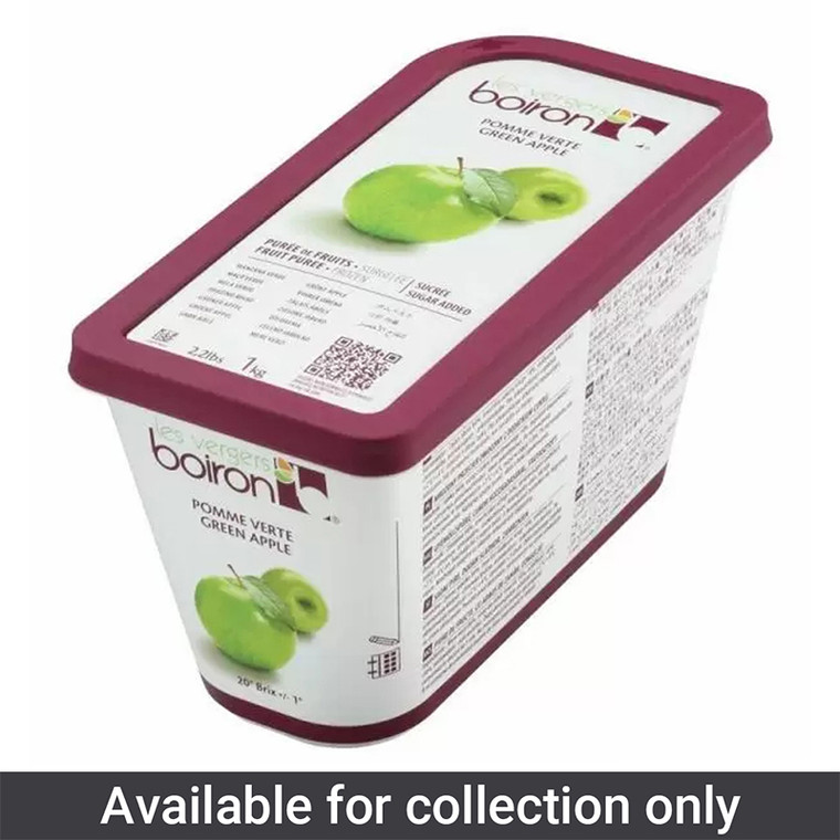 Buy Boiron Frozen Green Apple Purée 1kg. A smooth ready-to-use fruit purée for desserts, cocktails, baking, sorbets, sauces and refreshing recipes.