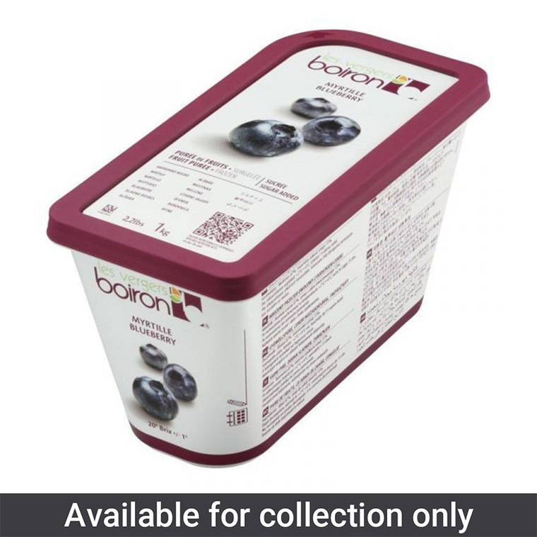 Buy Boiron Frozen Blueberry Purée 1kg. A smooth ready-to-use berry purée for desserts, smoothies, cocktails, baking, sauces and frozen treats.