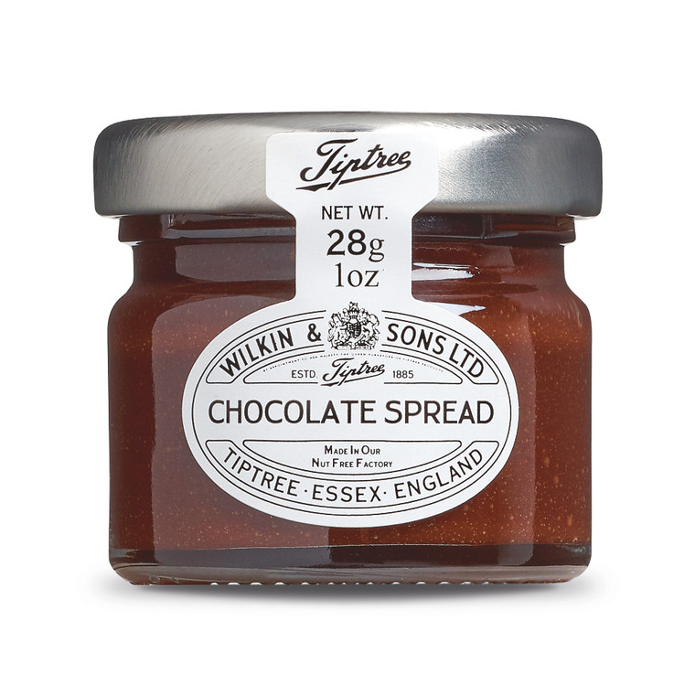 Buy Tiptree Chocolate Spread Mini Jars 28g x 72. Made with real Belgian chocolate, ideal for hotels, cafés, breakfast buffets and desserts.
