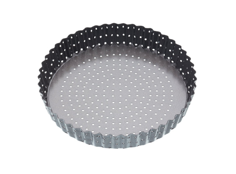 MasterClass Crusty Bake Non-Stick Fluted Round Quiche Tin 30cm helps create crisp pastry for generous homemade quiches, flans and sharing tarts.